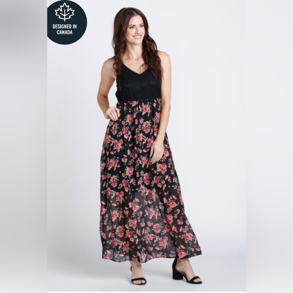 Warehouse One Women’s Lace Top Maxi Dress Size XS